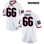 Women's Georgia Bulldogs NCAA #66 Solomon Kindley Nike Stitched White Authentic College Football Jersey BME4054YA